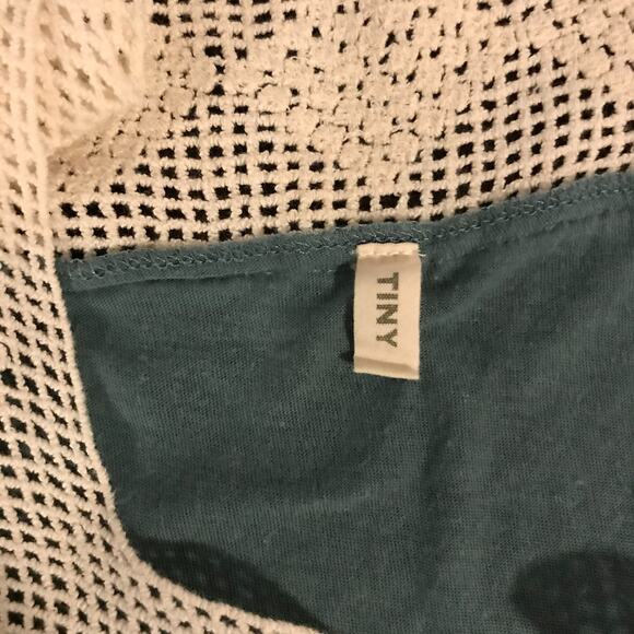 Anthropologie Tiny Green and Cream Crotchet Long-Sleeve Top - Size Extra Small - Picture 7 of 13